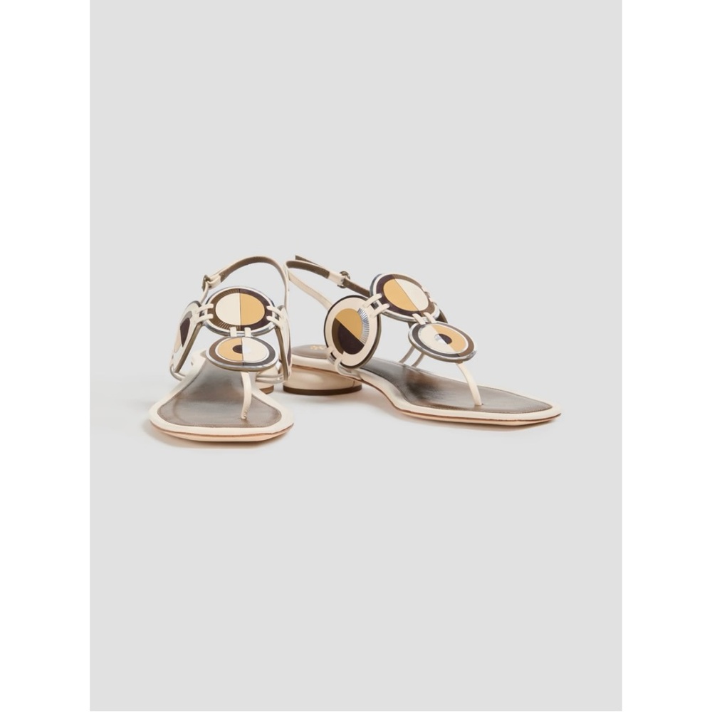 Tory Burch Marquetry leather slingback sandals